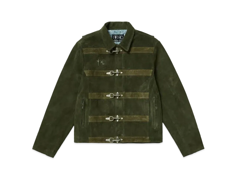 THUG CLUB Bio Soldier Leather Jacket "Khaki"