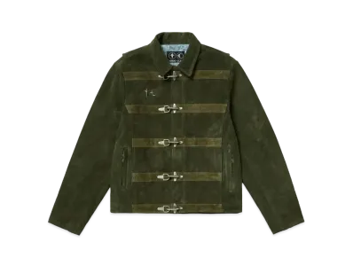 THUG CLUB Bio Soldier Leather Jacket "Khaki"