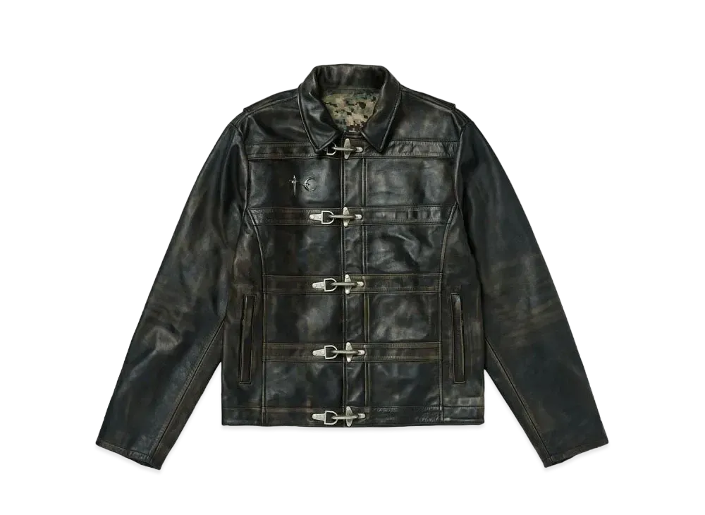 THUG CLUB Bio Soldier Leather Jacket "Black"