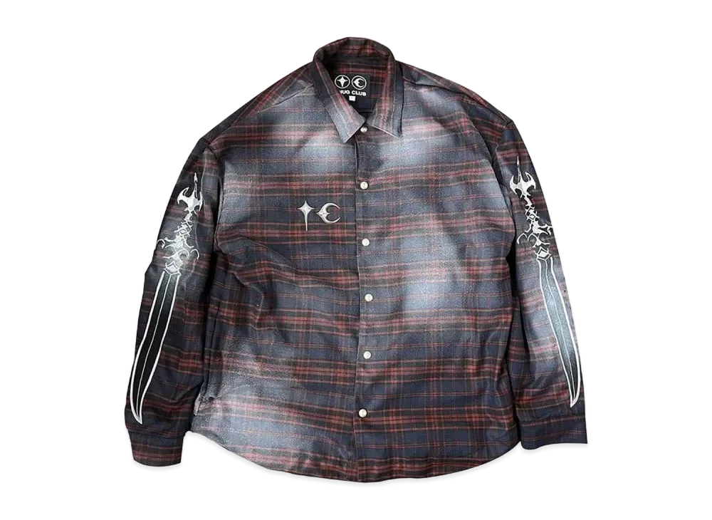 THUG CLUB Arab Sword Flannel Shirt "Red"