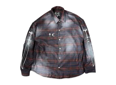 THUG CLUB Arab Sword Flannel Shirt "Red"