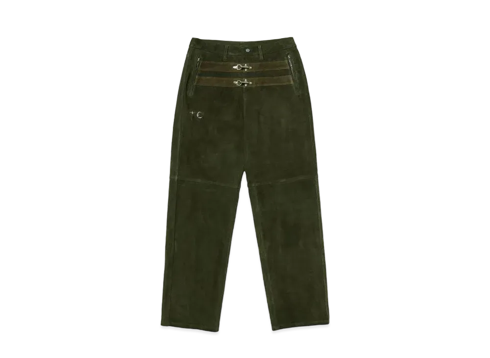 THUG CLUB Bio Soldier Leather Pants "Khaki"