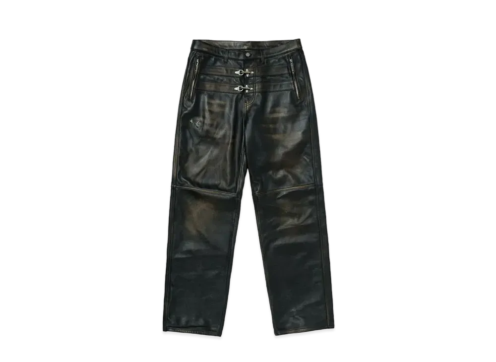 THUG CLUB Bio Soldier Leather Pants "Black"