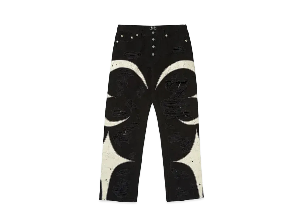 THUG CLUB TC Leather Washing Denim Pants War Ver "Black"