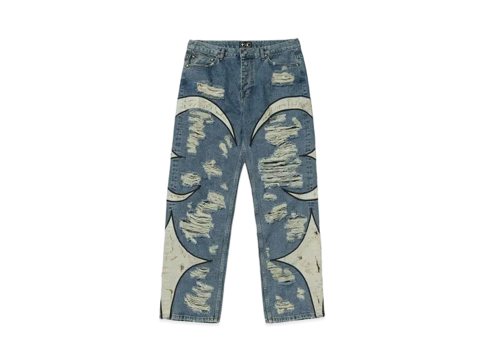 Thug Club TC レザー デニム パンツ Blue サグクラブ - TC レザー ウォッシング デニム パンツ | HBX