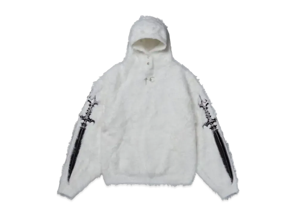 THUG CLUB Pack Fur Sword Hoodie "Ivory"