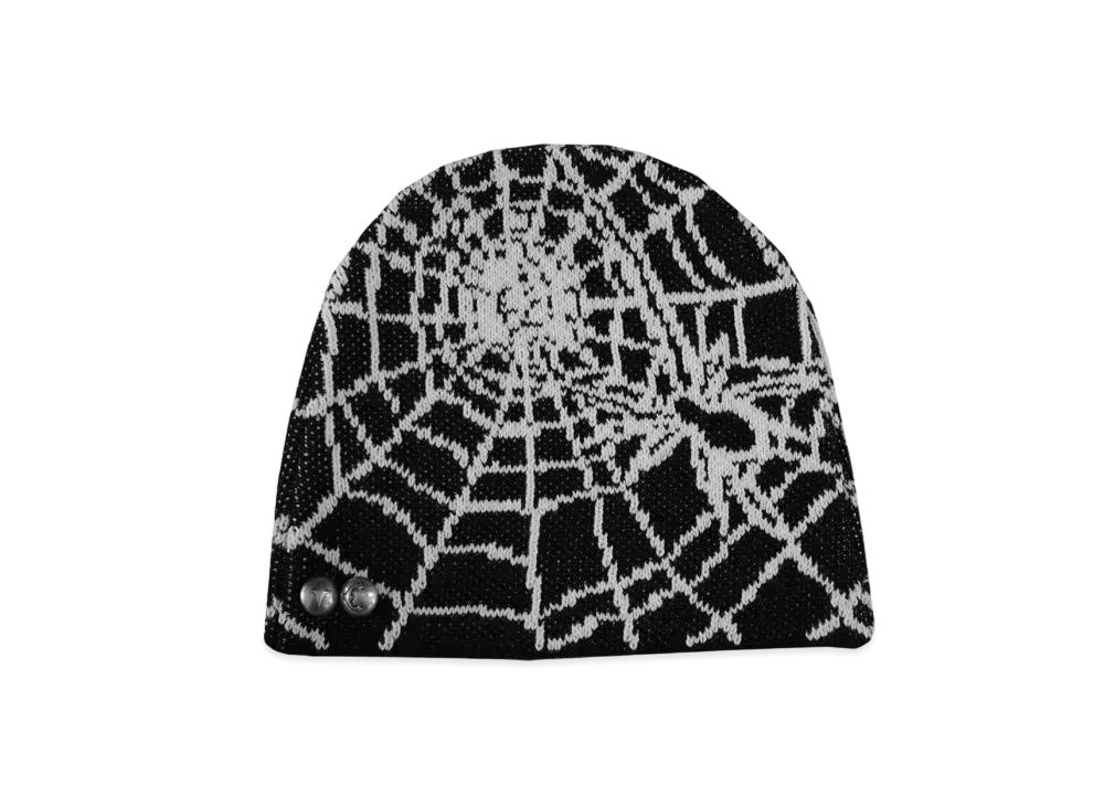 THUG CLUB Jacquard Web Stud Beanie "Black"