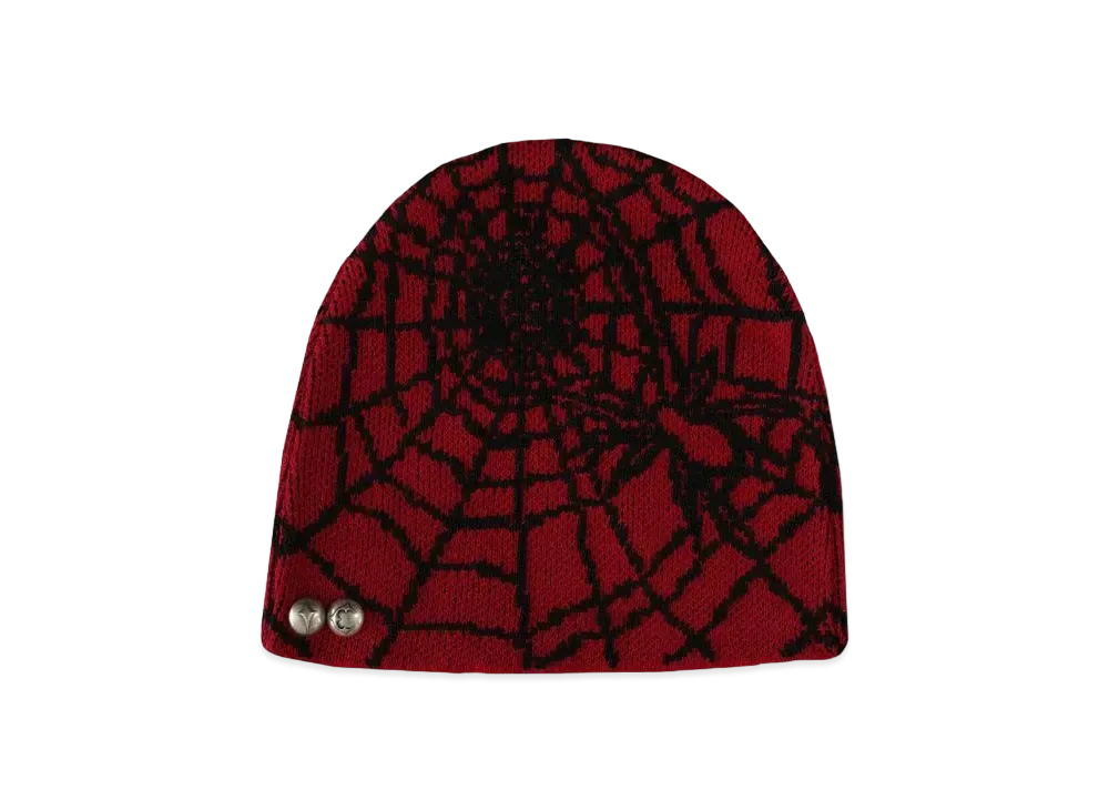 THUG CLUB Jacquard Web Stud Beanie "Red"
