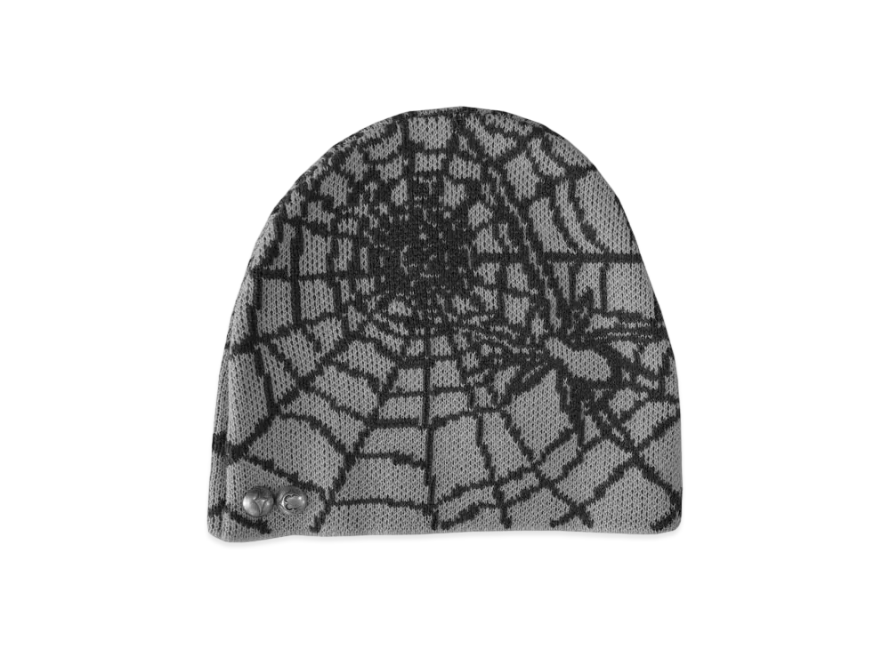 THUG CLUB Jacquard Web Stud Beanie "Grey"