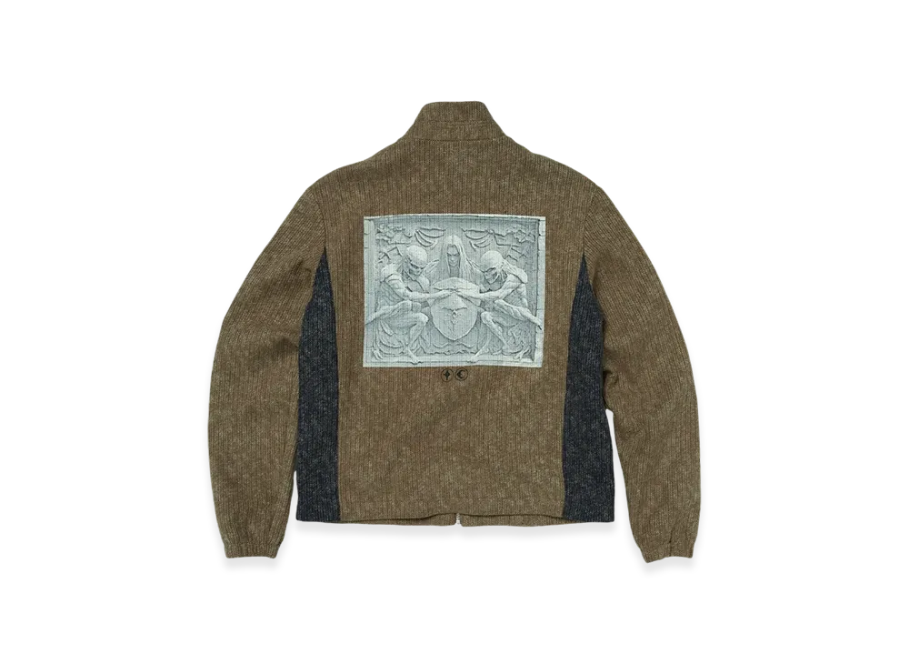 THUG CLUB Devil Peace Patch Knit Jacket "Brown"