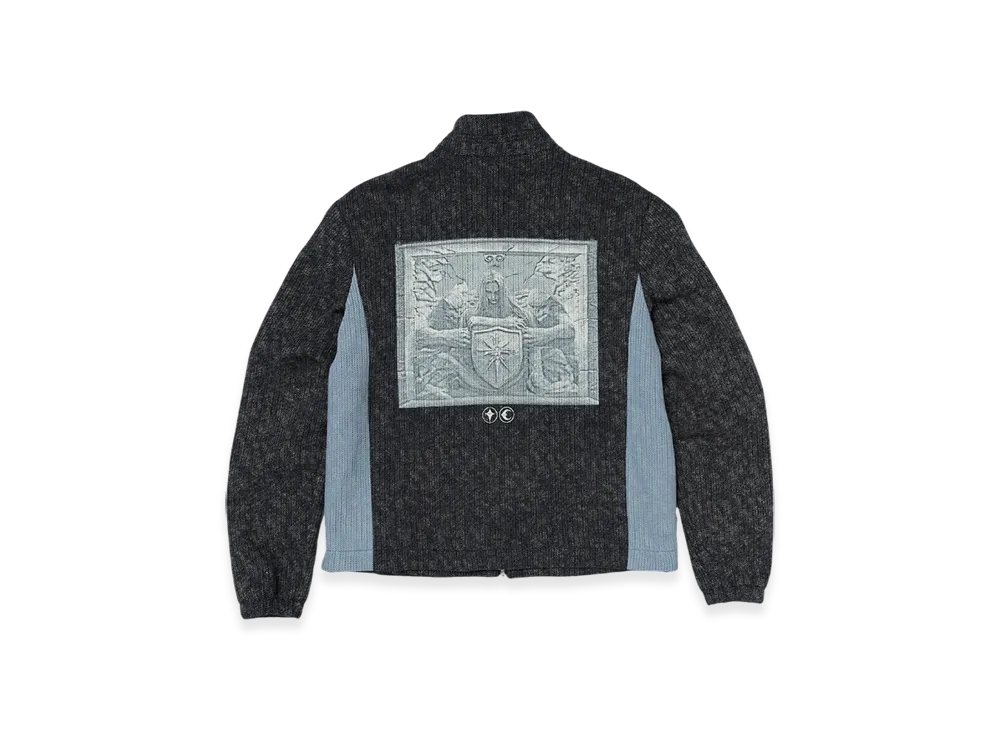 THUG CLUB Devil Peace Patch Knit Jacket "Navy"