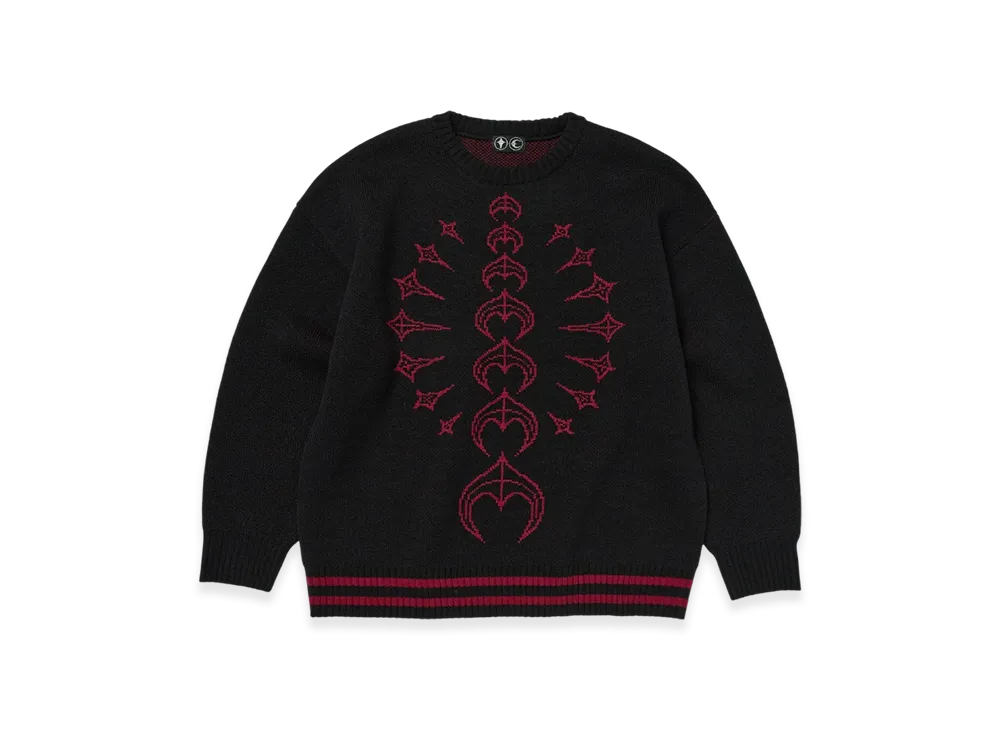 THUG CLUB TC Bone Knit Sweater "Black Red"