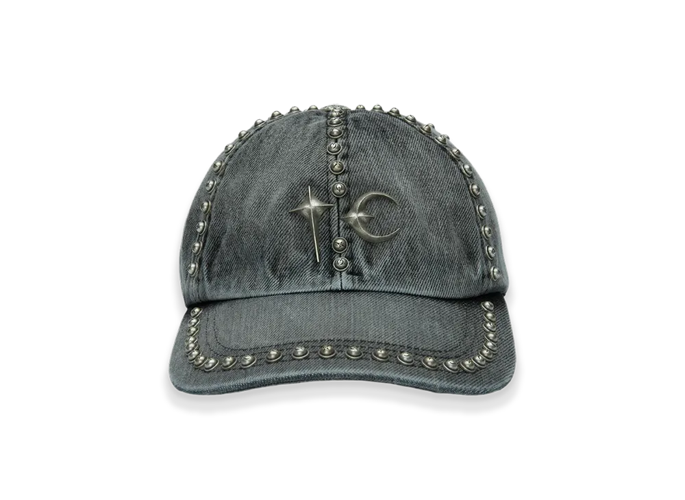 THUG CLUB Studded Denim Cap "Black"