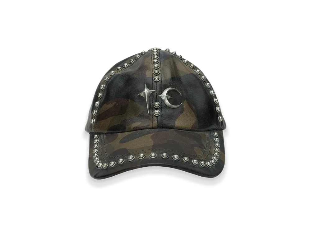 THUG CLUB Studded Camo Leather Cap "Dark Camo"