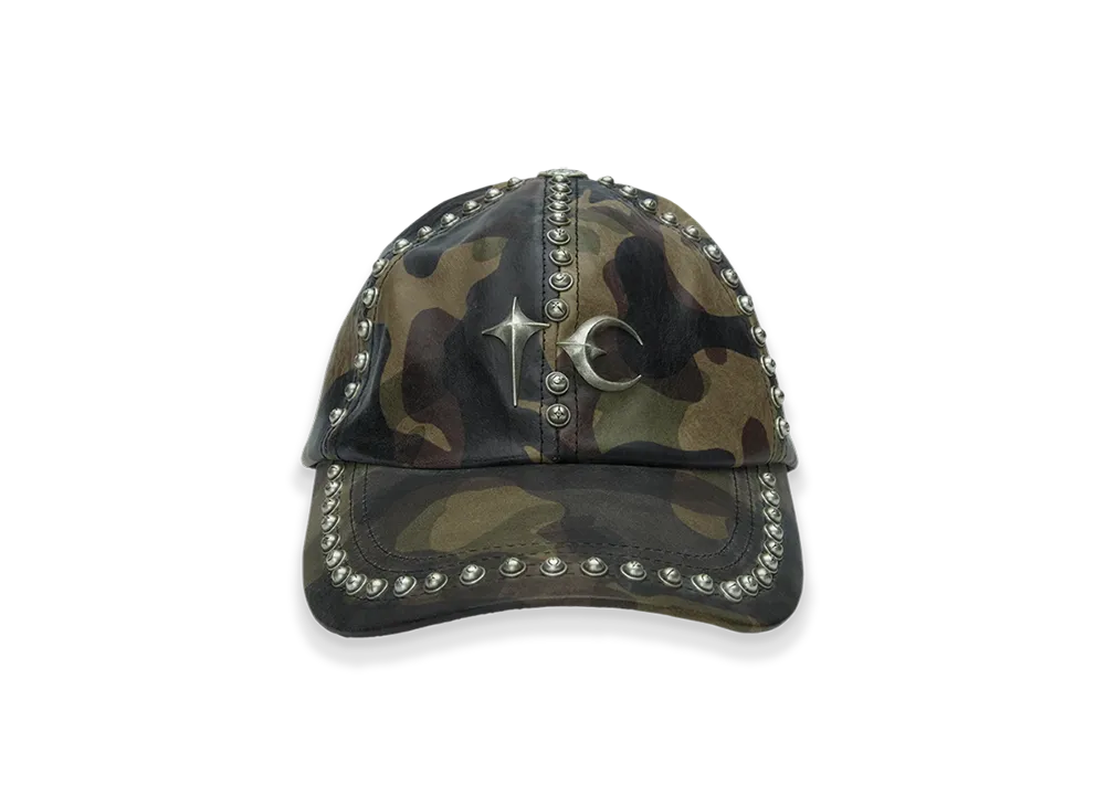 THUG CLUB Studded Camo Leather Cap "Camo"