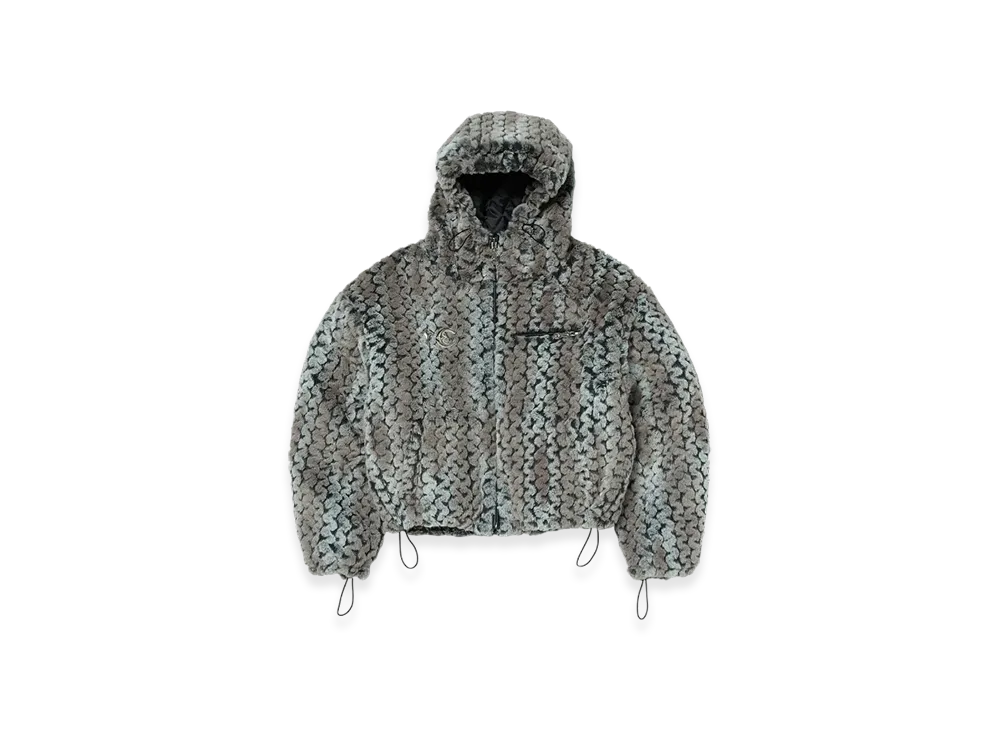 THUG CLUB TC Wavy Leopard Fur Jacket "Ivory"