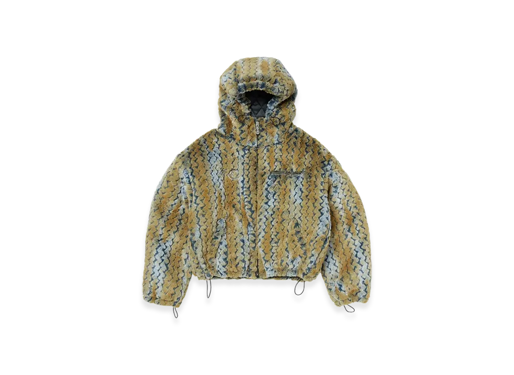 THUG CLUB TC Wavy Leopard Fur Jacket "Yellow"