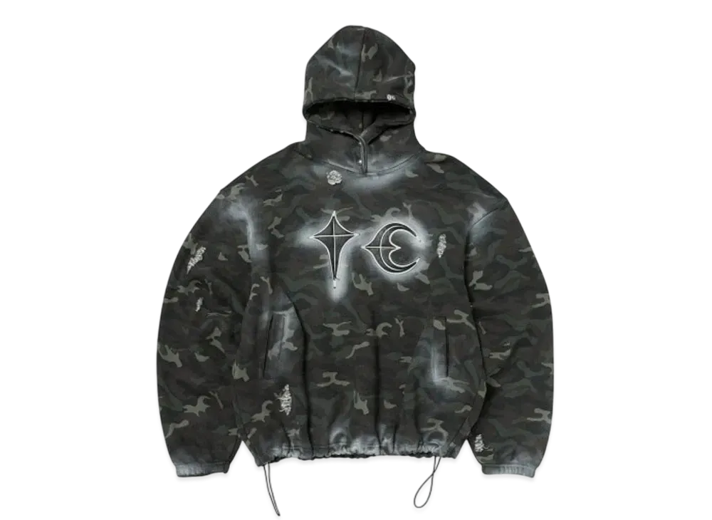 THUG CLUB Sprayed Camoflage Rock Hoodie "Camo"