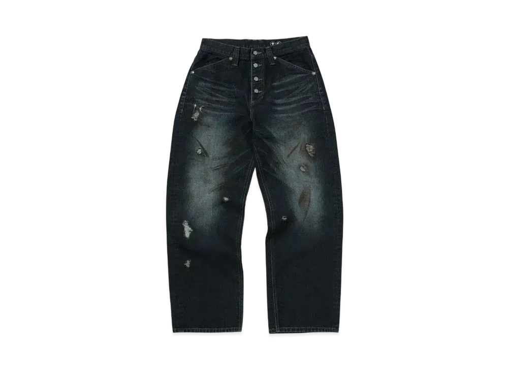 THUG CLUB Burn Down Denim Pants "Blue"
