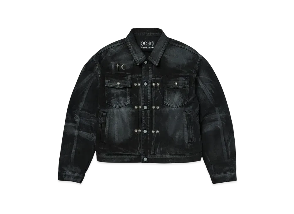 THUG CLUB Leave a Trace Denim Jacket "Black"