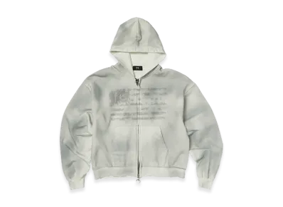THUG CLUB Dirty Washed Old Glory Zip-Up Hoodie "White"