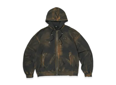 THUG CLUB TC Two Tone Washed Zip-Up Hoodie "Rust Black"