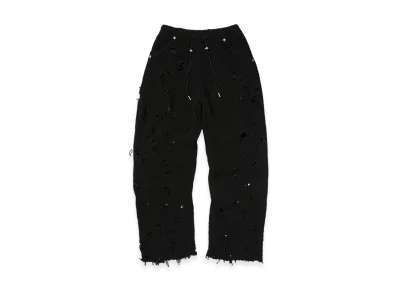 THUG CLUB TC Destroyed Knit Pants "Black"