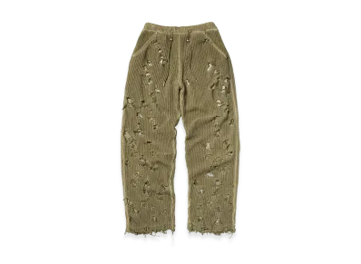 THUG CLUB TC Destroyed Knit Pants "Beige"