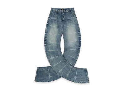 THUG CLUB TC Laser Washed Parkour Denim Pants "Black"