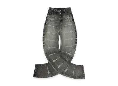THUG CLUB TC Laser Washed Parkour Denim Pants "Blue"