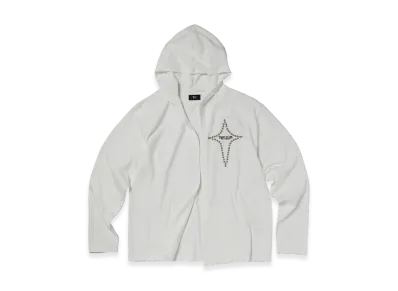 THUG CLUB T-Studded Cutout Hoodie "White"