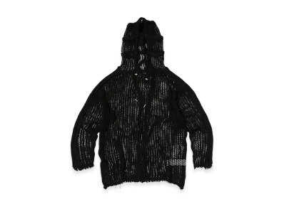 THUG CLUB TC Line Mesh Knit Hoodie "Black"