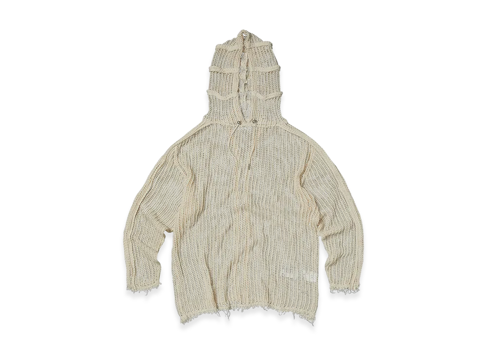 THUG CLUB TC Line Mesh Knit Hoodie "White"