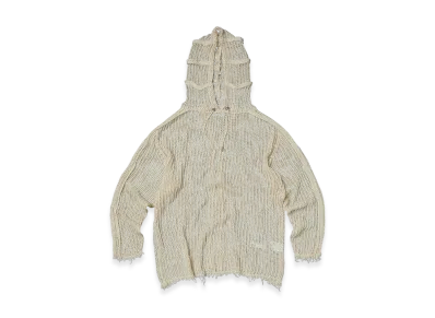 THUG CLUB TC Line Mesh Knit Hoodie "White"