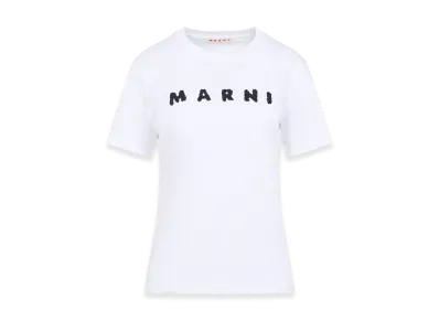 MARNI Women's Scribbled Logo T-Shirt "White"