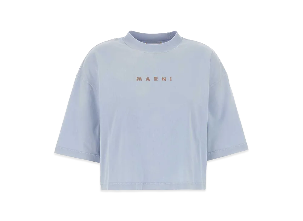 MARNI Women's Cotton T-Shirt "Light Blue/Powder Blue"