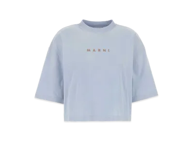 MARNI Women's Cotton T-Shirt "Light Blue/Powder Blue"