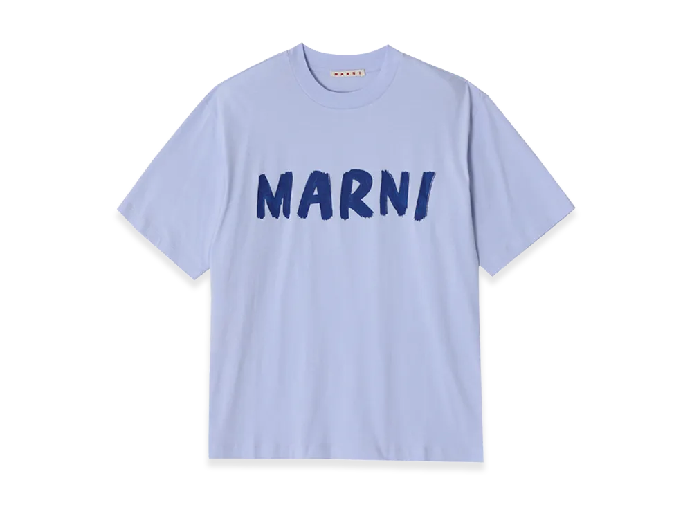 MARNI Logo Cotton T-Shirt "Light Blue"
