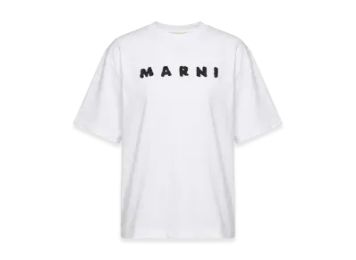 MARNI Women's Scribble Logo Oversize T-Shirt "Ivory"