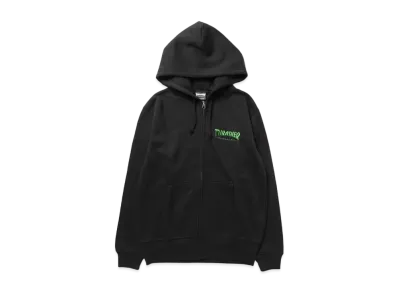 THRASHER Hometown Emb Zip Hoodie Sweat Parka "Black/Green"