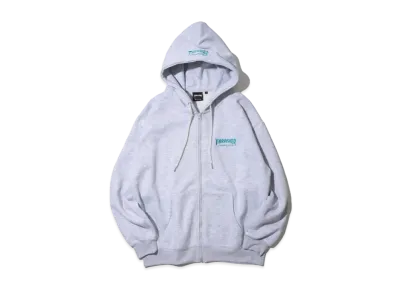 THRASHER Fleece-Lined One-Point Embroidery Zip-Up Hoodie