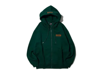 THRASHER Fleece-Lined One-Point Embroidery Zip-Up Hoodie