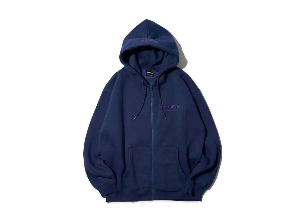 THRASHER Fleece-Lined One-Point Embroidery Zip-Up Hoodie