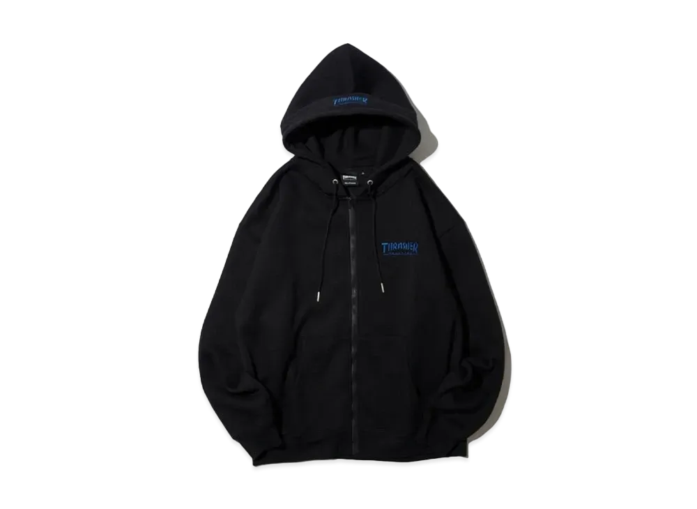 THRASHER Fleece-Lined One-Point Embroidery Zip-Up Hoodie