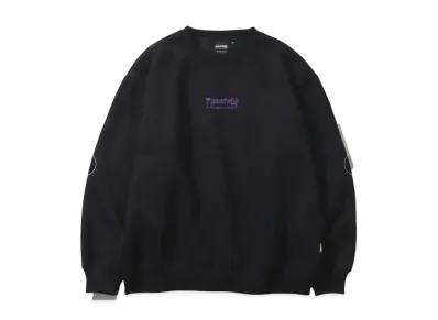 THRASHER Brushed Lining Back Print & Embroidery Logo Crew Neck Sweatshirt