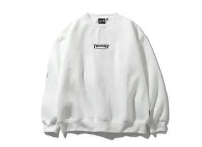 THRASHER Brushed Lining Back Print & Embroidery Logo Crew Neck Sweatshirt