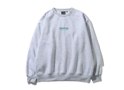 THRASHER Brushed Lining Back Print & Embroidery Logo Crew Neck Sweatshirt