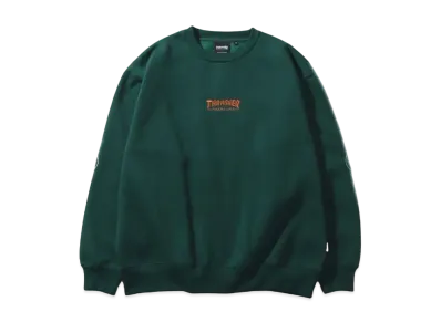 THRASHER Brushed Lining Back Print & Embroidery Logo Crew Neck Sweatshirt