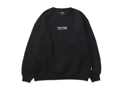 THRASHER Brushed Lining Back Print & Embroidery Logo Crew Neck Sweatshirt