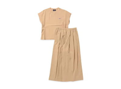 THOUSAND MILE French Sleeve Shirt & Wide Pants Set "Beige"